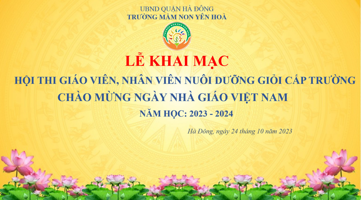 Trường MN Yên Hòa tổ chức lễ khai mạc hội thi giáo viên, nhân viên nuôi dưỡng giỏi cấp trường năm học 2023-2024